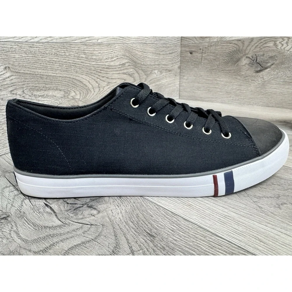 Ben Sherman Dorset Lo Shoes Mens Size 12 46 Black Canvas Memory Foam Sneaker